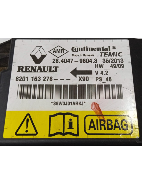 Módulo Airbag Renault Sandero Logan 2007 - 2014 / 8201163278  NECESSITA RESET