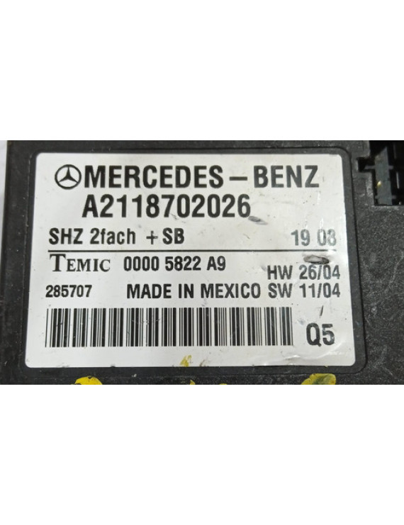 Módulo Aquecedor Banco Mercedes E350 Cls 2011 A2118702026   