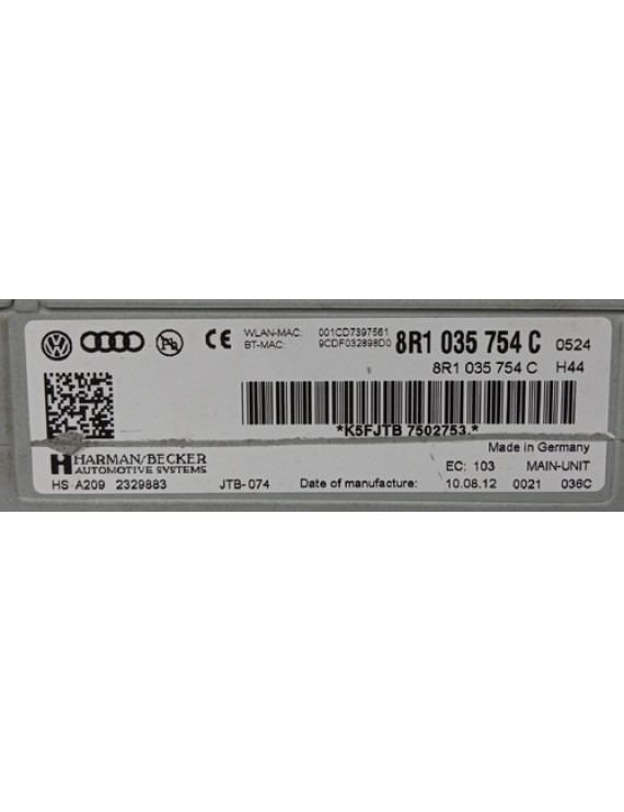 Módulo Amplificador Audi Q3 2013 2014 2015 / 8r1035754c