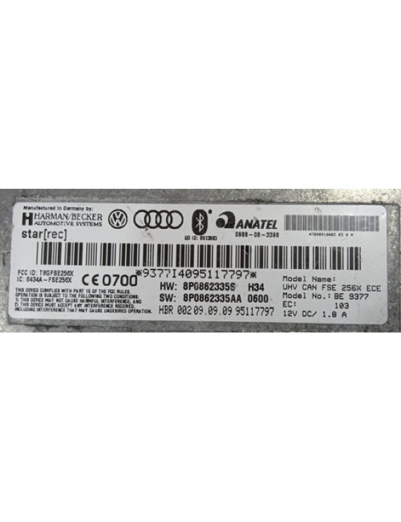 Módulo Bluetooth Som Audi Tt 2003 - 2014 / 8p0862335aa   