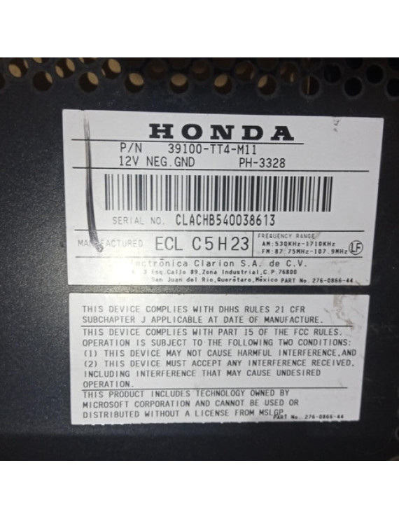 Rádio Honda Civic 2012 2013 2014 2015 2016